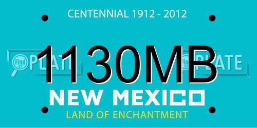 1130MB New Mexico License Plate