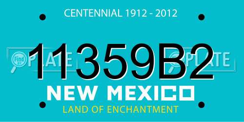 11359B2 New Mexico License Plate