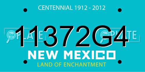 11372G4 New Mexico License Plate