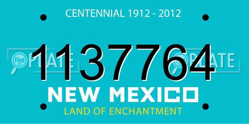 1137764 New Mexico License Plate