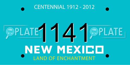 1141 New Mexico License Plate