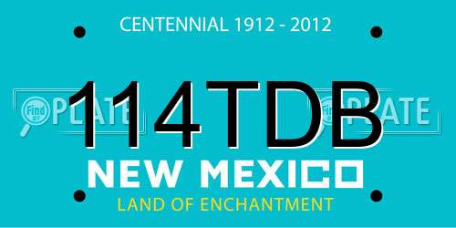 114TDB New Mexico License Plate