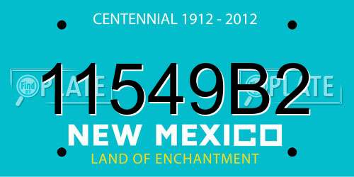 11549B2 New Mexico License Plate