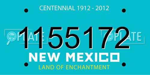 1155172 New Mexico License Plate