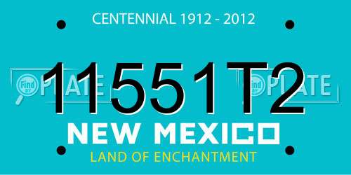 11551T2 New Mexico License Plate