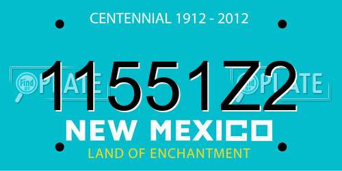 11551Z2 New Mexico License Plate