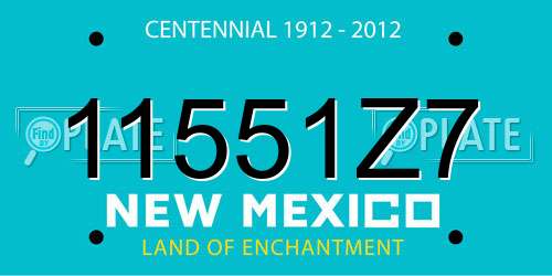 11551Z7 New Mexico License Plate