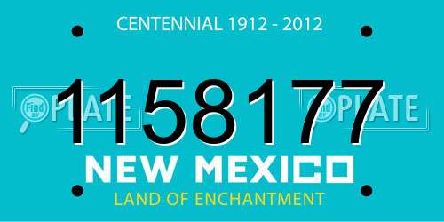 1158177 New Mexico License Plate