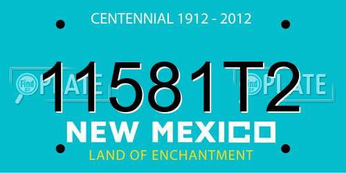 11581T2 New Mexico License Plate
