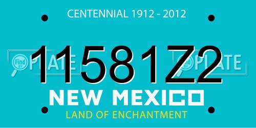 11581Z2 New Mexico License Plate