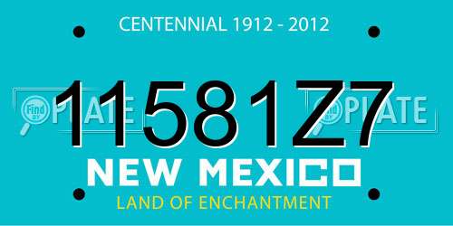 11581Z7 New Mexico License Plate