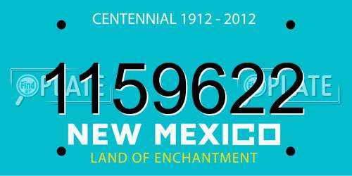 1159622 New Mexico License Plate