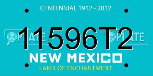 11596T2 New Mexico License Plate