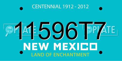 11596T7 New Mexico License Plate