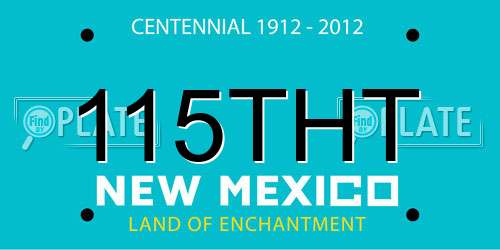 115THT New Mexico License Plate