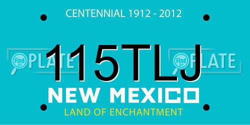 115TLJ New Mexico License Plate