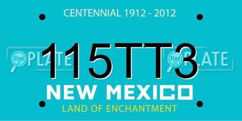 115TT3 New Mexico License Plate