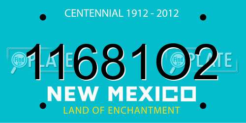 11681O2 New Mexico License Plate