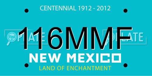 116MMF New Mexico License Plate