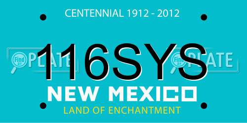 116SYS New Mexico License Plate