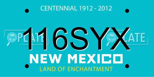 116SYX New Mexico License Plate