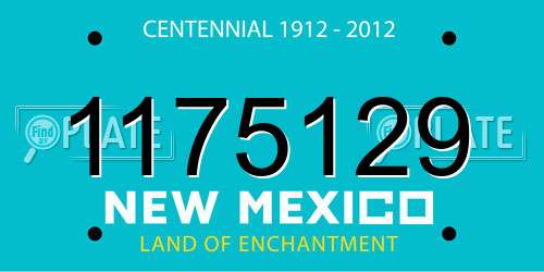 1175129 New Mexico License Plate