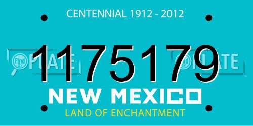 1175179 New Mexico License Plate
