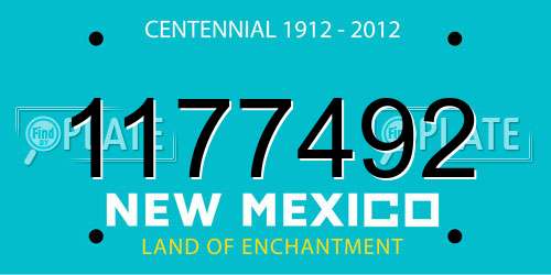 1177492 New Mexico License Plate