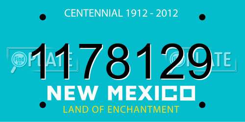 1178129 New Mexico License Plate