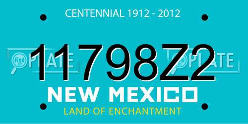 11798Z2 New Mexico License Plate