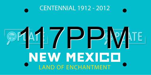 117PPM New Mexico License Plate