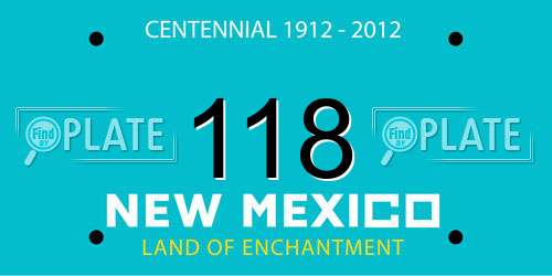 118 New Mexico License Plate