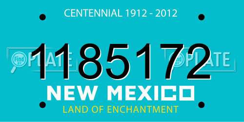 1185172 New Mexico License Plate