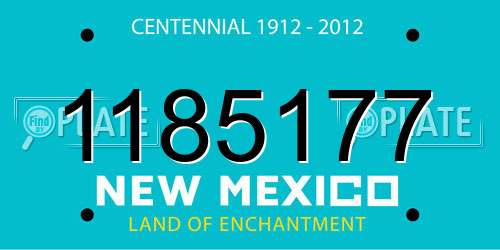 1185177 New Mexico License Plate