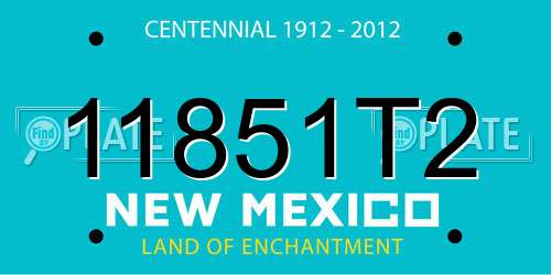 11851T2 New Mexico License Plate