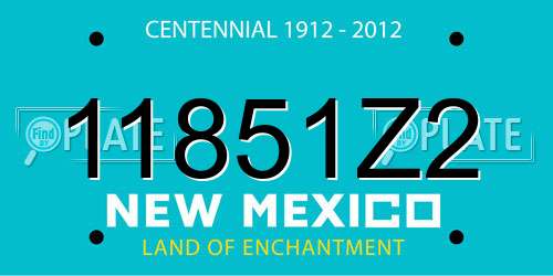 11851Z2 New Mexico License Plate
