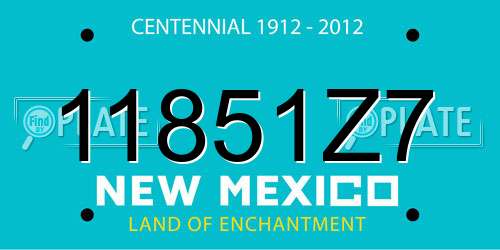 11851Z7 New Mexico License Plate