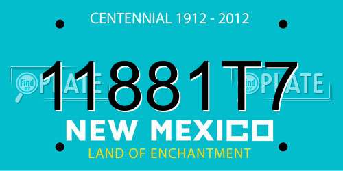 11881T7 New Mexico License Plate