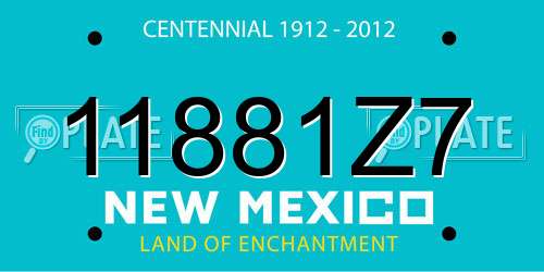 11881Z7 New Mexico License Plate