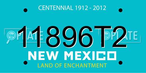 11896T2 New Mexico License Plate