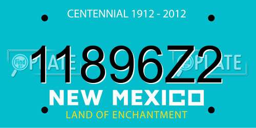 11896Z2 New Mexico License Plate