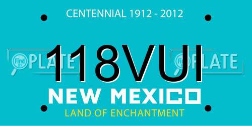 118VUI New Mexico License Plate