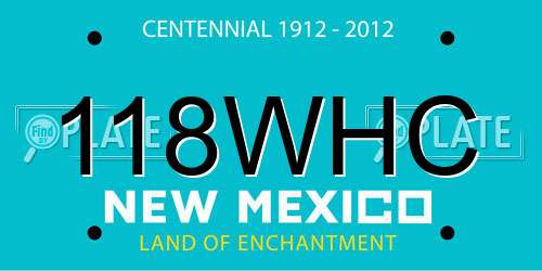 118WHC New Mexico License Plate