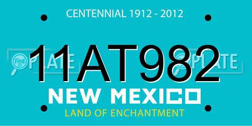 11AT982 New Mexico License Plate