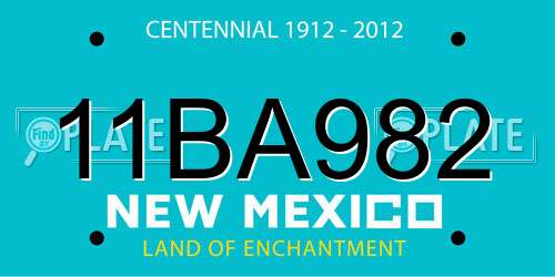 11BA982 New Mexico License Plate