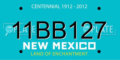 11BB127 New Mexico License Plate