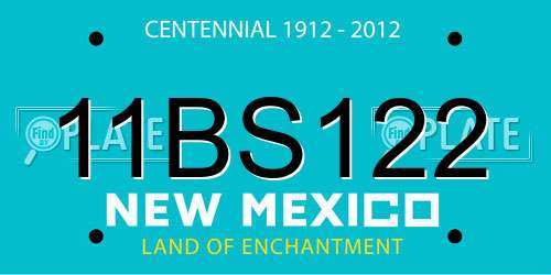 11BS122 New Mexico License Plate