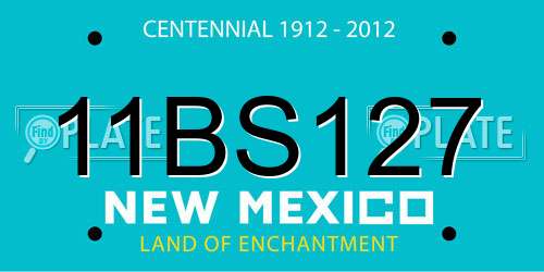 11BS127 New Mexico License Plate