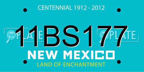 11BS177 New Mexico License Plate