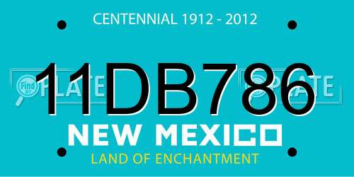 11DB786 New Mexico License Plate